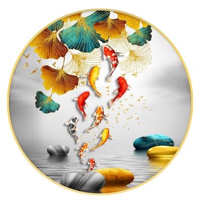 BLISS VIE Fish Aquarium Wall Painting Round Light