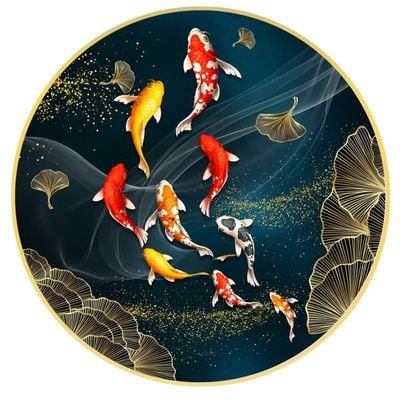 BLISS VIE Fish Aquarium Wall Painting Round Soft