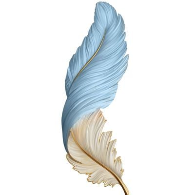 BLISS VIE Wall Décor Leaf with LED Sky Blue