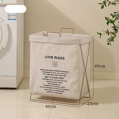 Foldable Laundry Basket with Metal Frame – Lightweight Clothes Hamper for Home Organization (49x40x23 cm)