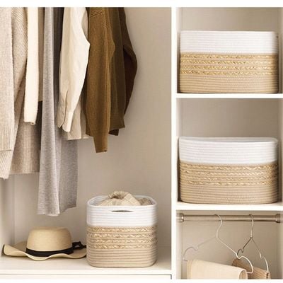 Handwoven Storage Basket with Built-In Handles – Durable and Stylish Organizer (38x25x23 cm)