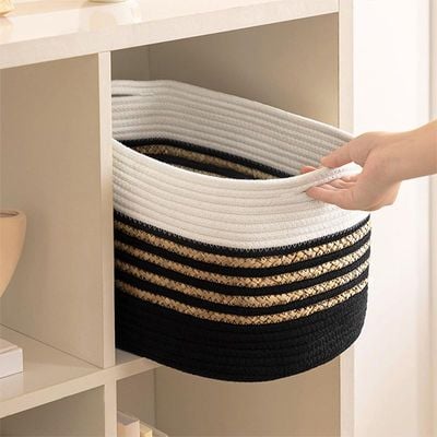 Handwoven Storage Basket with Built-In Handles – Durable and Stylish Organizer (38x25x23 cm)