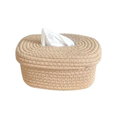 Handwoven Tissue Storage Box – Elegant and Durable Organizer for Home or Office (21x16x11 cm)