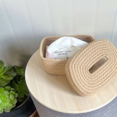 Handwoven Tissue Storage Box – Elegant and Durable Organizer for Home or Office (21x16x11 cm)