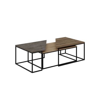 Mourah Ohlady Coffee Table 110 CM - Oak/Dark Brown/Hitit - 2 Years Warranty