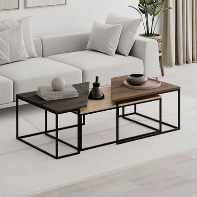 Mourah Ohlady Coffee Table 110 CM - Oak/Dark Brown/Hitit - 2 Years Warranty