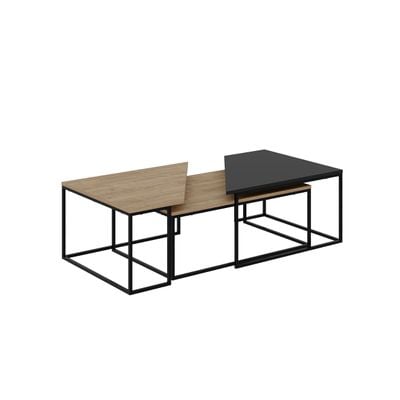 Mourah Ohlady Coffee Table 110 CM - Oak/Oak/Silky Black - 2 Years Warranty