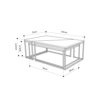 Mourah Ohlady Coffee Table 110 CM - Oak/Oak/Silky Black - 2 Years Warranty