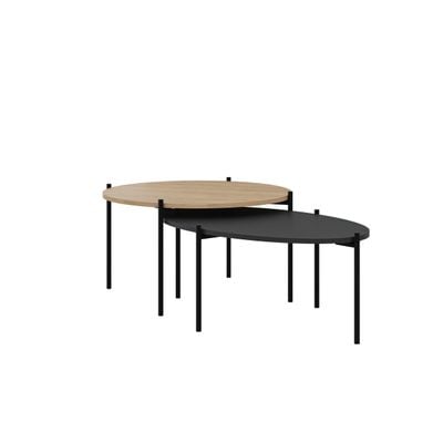 Mourah Odelia Coffee Table - Oak/Silky Black - 2 Years Warranty