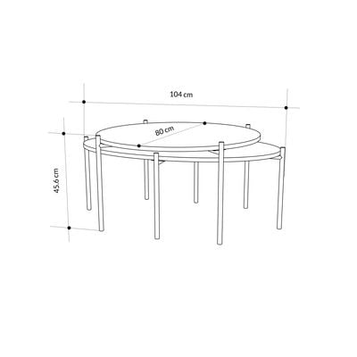 Mourah Odelia Coffee Table - Oak/Silky Black - 2 Years Warranty