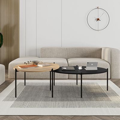 Mourah Odelia Coffee Table - Oak/Silky Black - 2 Years Warranty