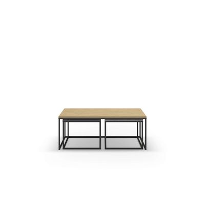 Mourah Camelia Coffee Table - Oak/Retro Grey/Silky Black - 2 Years Warranty