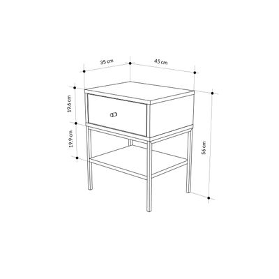 Mourah Lisa Nightstand - Oak - 2 Years Warranty