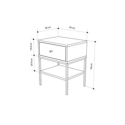 Mourah Lisa Nightstand - Oak - 2 Years Warranty