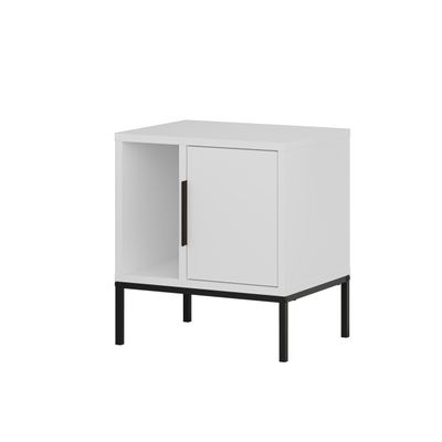 Mourah Glynn Nightstand With U Leg - White - 2 Years Warranty