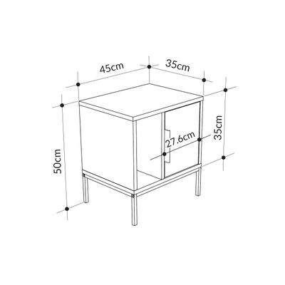 Mourah Glynn Nightstand With U Leg - White - 2 Years Warranty