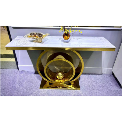 AWD Luxurious Stainless Steel Gold Console Table.