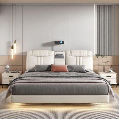 AWD Smart Bed with Projector, Bluetooth Speaker, Air Purifier, Smart Sensor Light for Bedroom - King Size