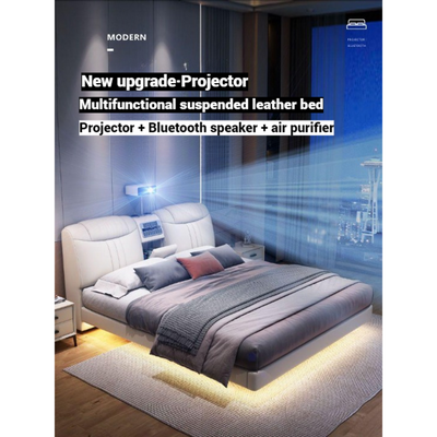 AWD Smart Bed with Projector, Bluetooth Speaker, Air Purifier, Smart Sensor Light for Bedroom - King Size