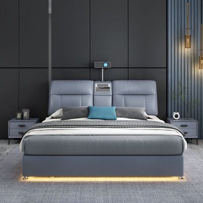 AWD Luxury Smart Bed with Projector, Bluetooth Speaker, Air Purifier, Smart Sensor Light, Three Drawer Storage - Queen Size