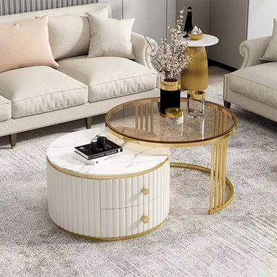AWD Simple White Modern Living room Table Set.