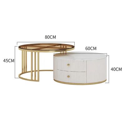 AWD Simple White Modern Living room Table Set.