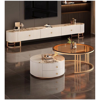 AWD Simple White Modern Living room Table Set.