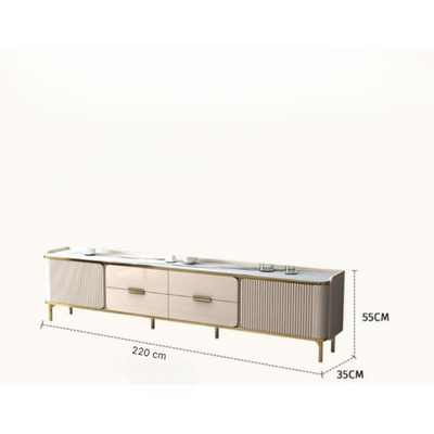TV Units for Living room with Storage Space Drawers - 220cm