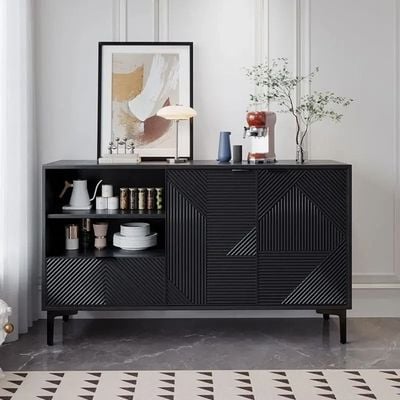 Elegant Black Sideboard 160cm Width.