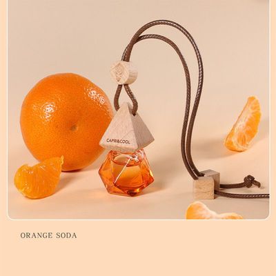 Mini Hanging Car Perfume Diffuser Bottle - Orange Fragrance Air Freshener for Cars & Small Spaces, 10ml