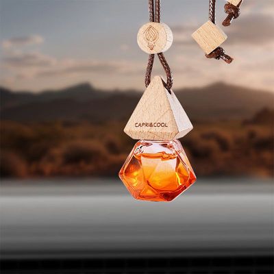 Mini Hanging Car Perfume Diffuser Bottle - Orange Fragrance Air Freshener for Cars & Small Spaces, 10ml
