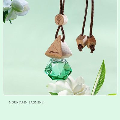 Mini Hanging Car Perfume Diffuser Bottle - Mountain Jasmine Fragrance Air Freshener for Cars & Small Spaces, 10ml