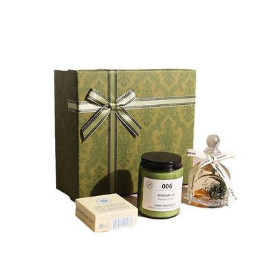 Aromatherapy Gift Box - Gardenia Scented Candle, Shea Butter Soap & Natural Home Fragrance Set