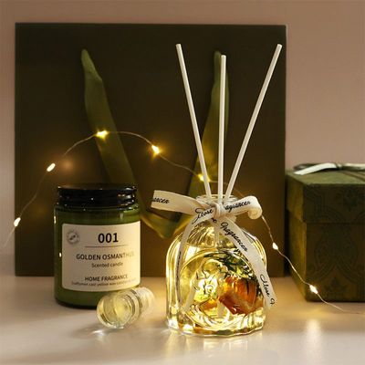 Aromatherapy Gift Box - Gardenia Scented Candle, Shea Butter Soap & Natural Home Fragrance Set