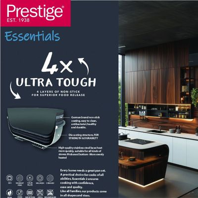 Prestige Essential Cast Aluminum black 26 cm Fry pan | Non stick Induction-Based frying pans - Black | 1 Year Warranty