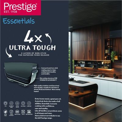 Prestige Essential Cast Aluminum black 28cm Grill Pan Induction-Based - Black | 1 Year Warranty