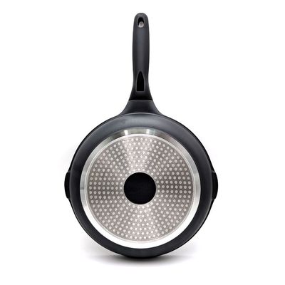 Prestige Essential Cast Aluminum black 28cm Wok with Glass Lid | Non Stick Induction-Based Wok Pan with Lid - Black | 1 Year Warranty