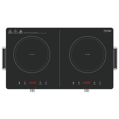 Prestige Double Infrared Cooker Crystal Plate - 2800 W - Black  | 2 Years Warranty