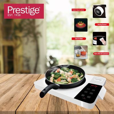 Prestige Infrared Cooker Crystal Plate - 2000 W - White | 2 Years Warranty