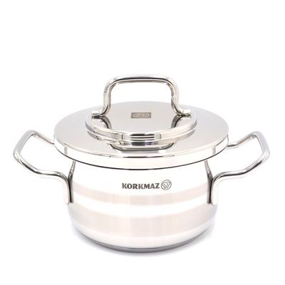 Korkmaz Astra Stainless Steel Pot Set 9-Pieces | Stainless Steel pots and pans Set | Induction Cooking Set - KA2050 - Silver | 1 Year Warranty