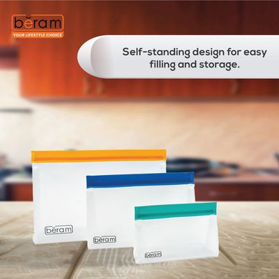 Beram 10 Pieces Standing Peva Pouch Ziploc Bags