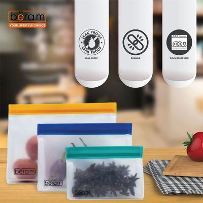 Beram 10 Pieces Standing Peva Pouch Ziploc Bags