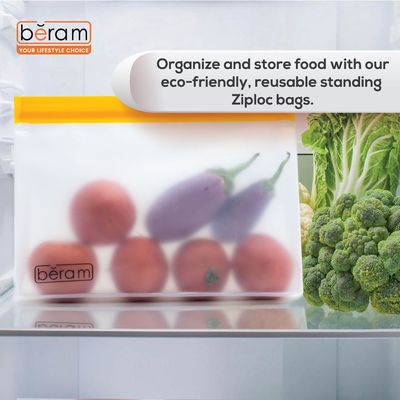 Beram 10 Pieces Standing Peva Pouch Ziploc Bags