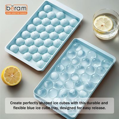 Beram 33 Grids Ice Ball Maker Blue, Set of 2