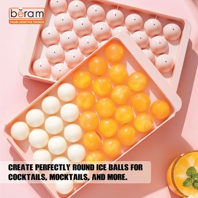 Beram 33 Grids Ice Ball Maker Pink, Set of 2