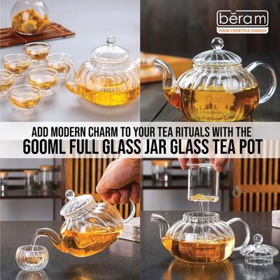 Beram 600ml Full Glass Tea Pot