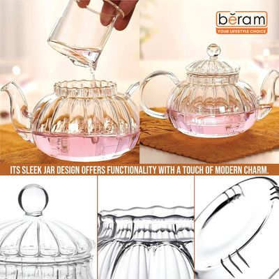 Beram 600ml Full Glass Tea Pot