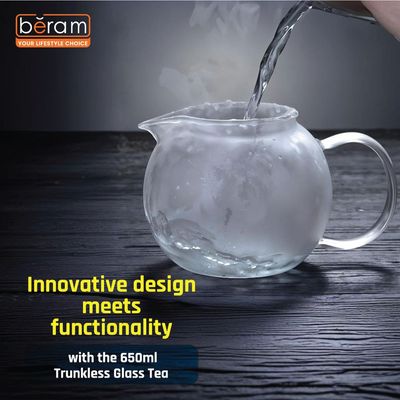Beram 650ml Trunkless Glassw Tea Pot