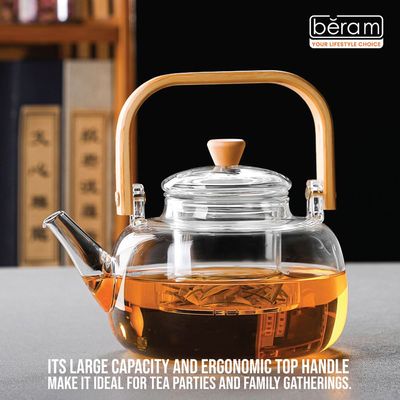 Beram 900ml Top Handle Glass Tea Pot