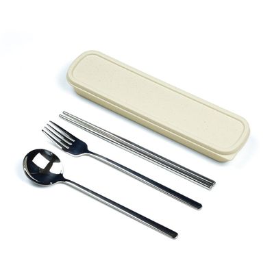 Beram Chopstick Trio 304 Stainless Steel Cutlery Set with Travel Box